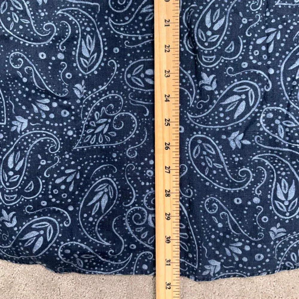 Polo Ralph Lauren Shirt Mens M Navy Paisley Cambridge Pullover Coastal Linen